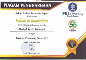 Tribute to Innovator Dr Deded Pendatang innovation 2017 
