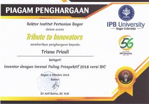Tribute to Innovator Dr Trisna Inventor  prospektif 2018 